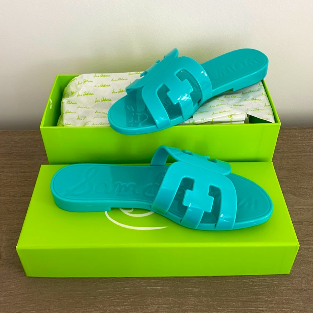 Sam Edelman BAY JELLY Slide in Rio Blue - Size 5 - NEW in Box